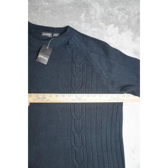 Vintage St Johns Bay Black Cable Knit Sweater; Mens XXL; Grandpa - Picture 6 of 12